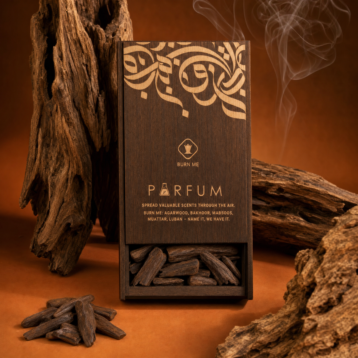 Philipine Special Super (Philippines) agarwood sticks in the PARFUM Burn Me wooden gift box