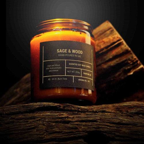 Sage & Wood Scented Soy Wax Candle